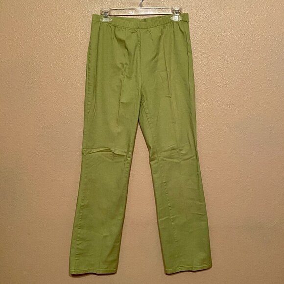 metrostyle Denim - METROSTYLE STRETCH Lime Green Denim Pull-on Jeans Elastic Waist Straight leg (M)